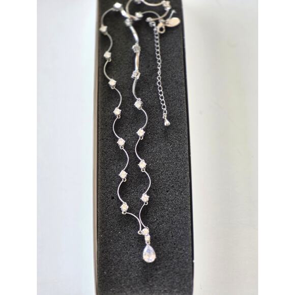 Lia Sophia Necklace Wedding Bells Silver Tone CZ 12.5 Carat Total Wt. 16 - 19 In - Picture 5 of 8